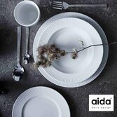 Aida Groovy White Diep bord 23 cm | Onlineservies.nl