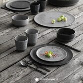 Aida raw diner bord 28 cm grey spotted 15143 set 4-delig